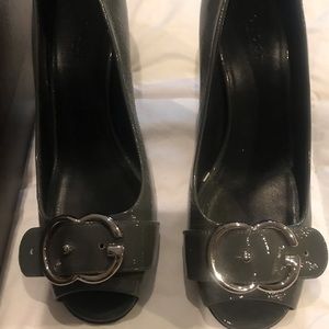 Grey Gucci Patent Leather high heels